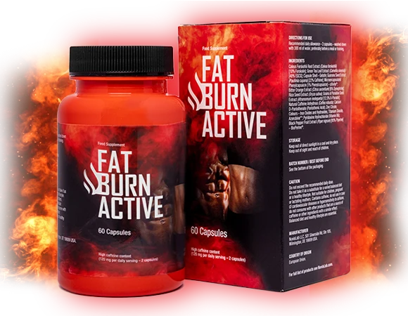 Confezione di Fat Burn Active, integratore brucia grassi per dimagrimento e metabolismo