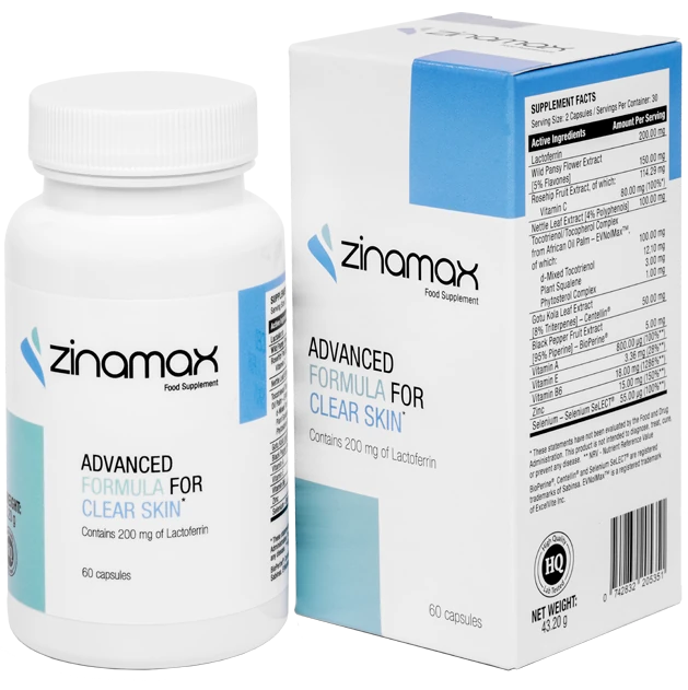 Zinamax: integratore per acne e pelle chiara, confezione prodotto